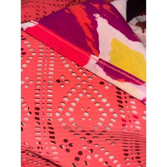 Title Nine Coral Orange Swim Coverup Sunbuster M Long Sleeve Pullover Rashguard - Picture 6 of 10